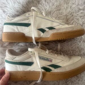 Reebok Classic White and Green Shoes
